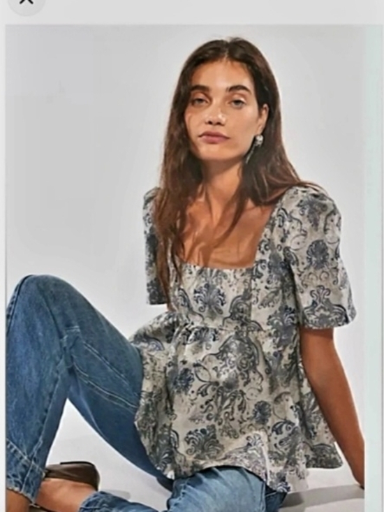 Free People Tops - NWT FREE PEOPLE Eloise Jacquard Blouse SZ. S MSRP $168
